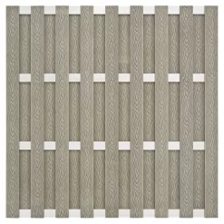 Sichtschutz Zaun Vintage Jumbo WPC Alu Design Grau Holzstrukturoptik