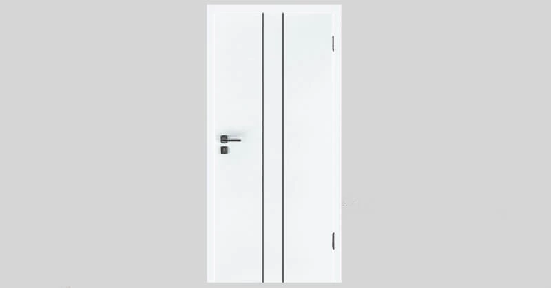 Wunderwerk Zimmertür Weißlack 9016 Torent Mit 2 Linien Schwarz RSP