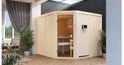 Karibu Sauna Ystad + 4,5kW Saunaofen Mit Ext. Steuerung Easy