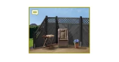 Sichtschutz Zaun Gada Mit Rankgitter Kiefer/Fichte Dunkelgrau Lasiert