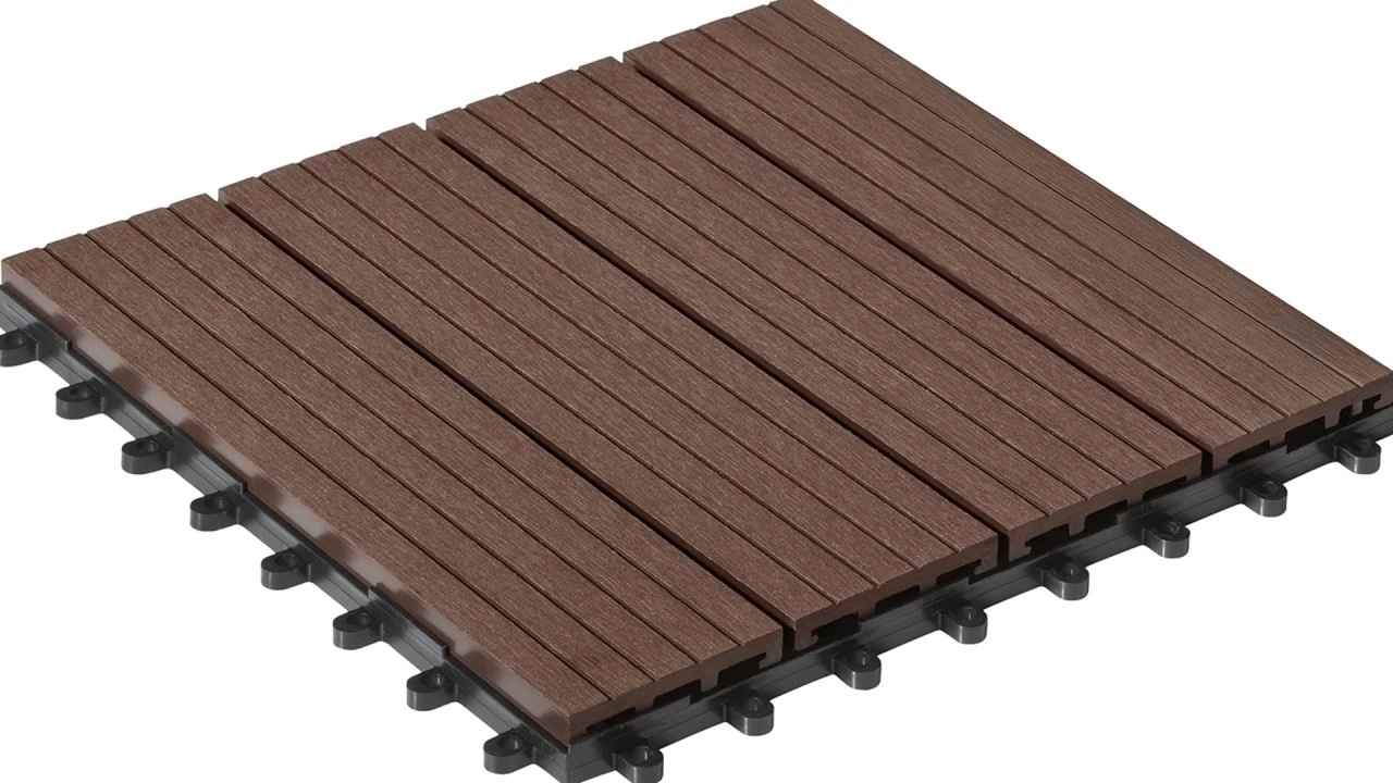 WPC-Fliese Dunkelbraun 30x30cm – Bild 2