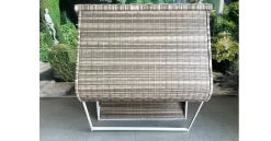 DeVries Strandkorb PURE Cliff XXL SUN Kunstoffgeflecht White Kubu Gestell White Washed