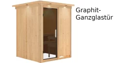 Karibu Sauna Norin Mit Dachkranz + 9kW Saunaofen Mit Integr. Steuerung