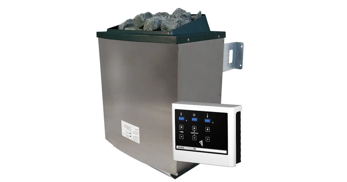 Karibu Sauna Norge Terragrau +9 KW Saunaofen Mit Ext. Steuerung Easy – Bild 3