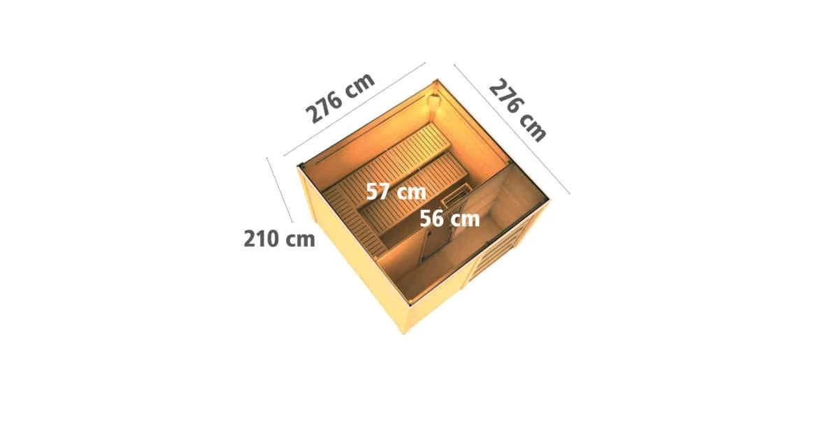 Karibu Sauna Cuben Terragrau + 9 KW BIO-Kombiofen Mit Ext. Steuerung Easy – Bild 10