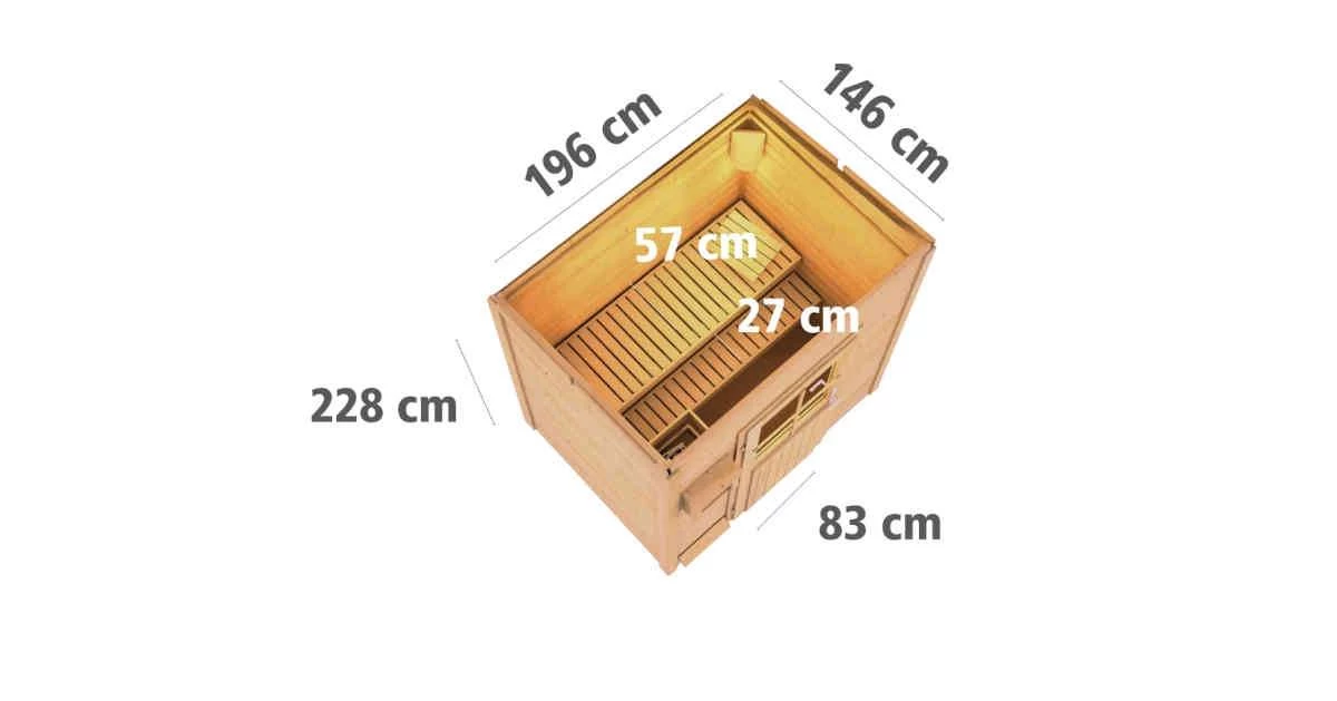 Karibu Sauna Jorgen Terragrau +9 KW Saunaofen Mit Ext. Steuerung Easy – Bild 8