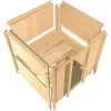 Karibu Sauna Saja Mit Dachkranz + 3,6kW Saunaofen Mit Integr. Steuerung