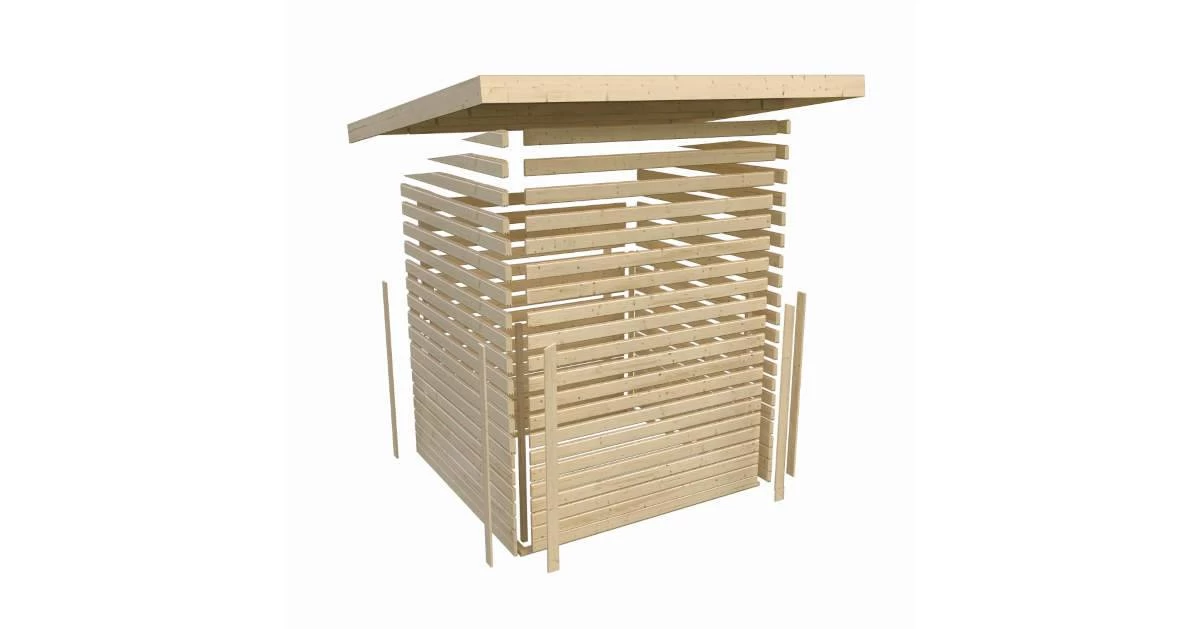 Karibu Sauna Skrollan 3 Terragrau + 9 KW BIO-Kombiofen Mit Ext. Steuerung Easy – Bild 2