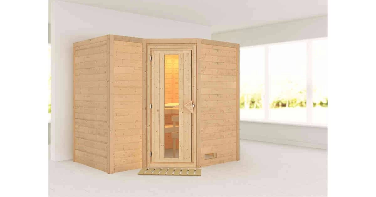 Karibu Sauna Sahib 2 Mit Dachkranz Ohne Ofen – Bild 8