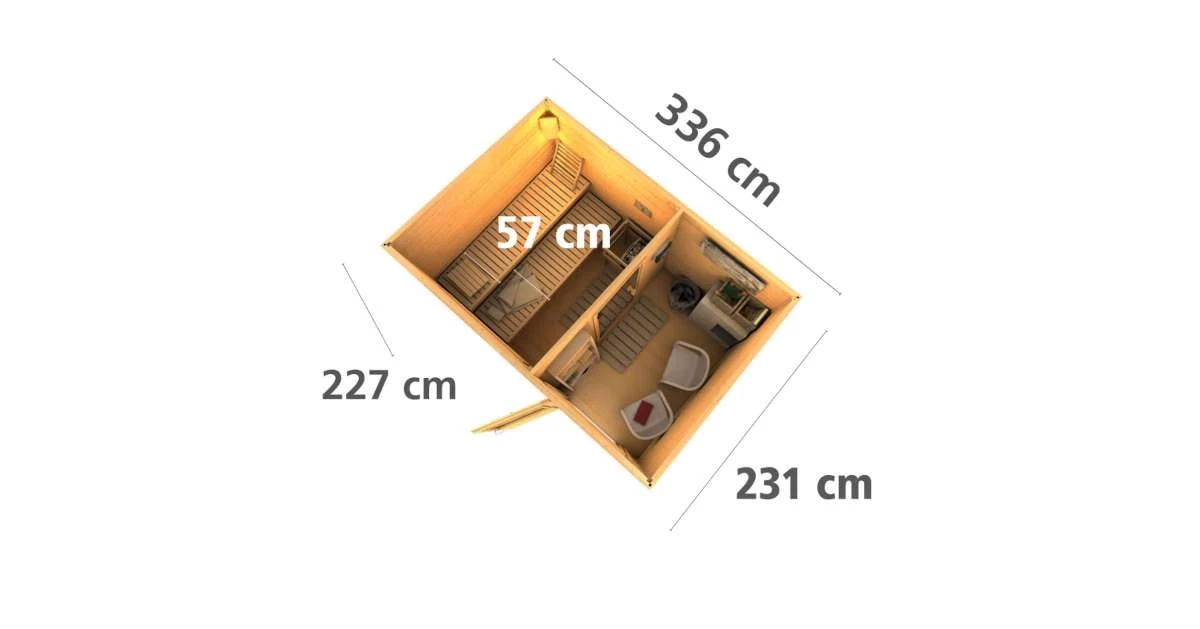 Karibu Sauna Skrollan 2 Terragrau Ohne Ofen – Bild 3