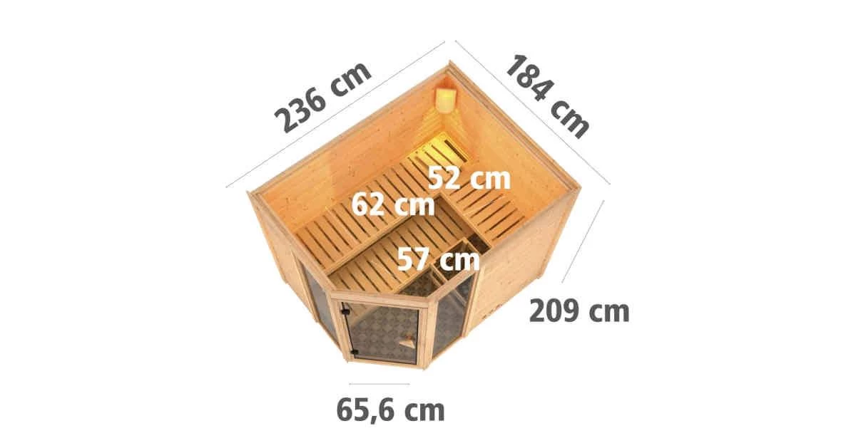 Karibu Sauna Sinai 3 Ohne Ofen – Bild 4