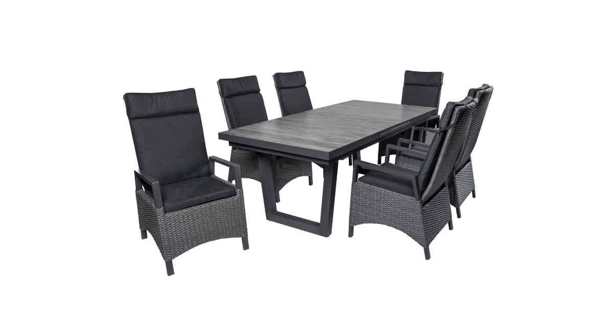 Gartenmöbel 6er Set Keramo Dining Set Grau Mix – Bild 2