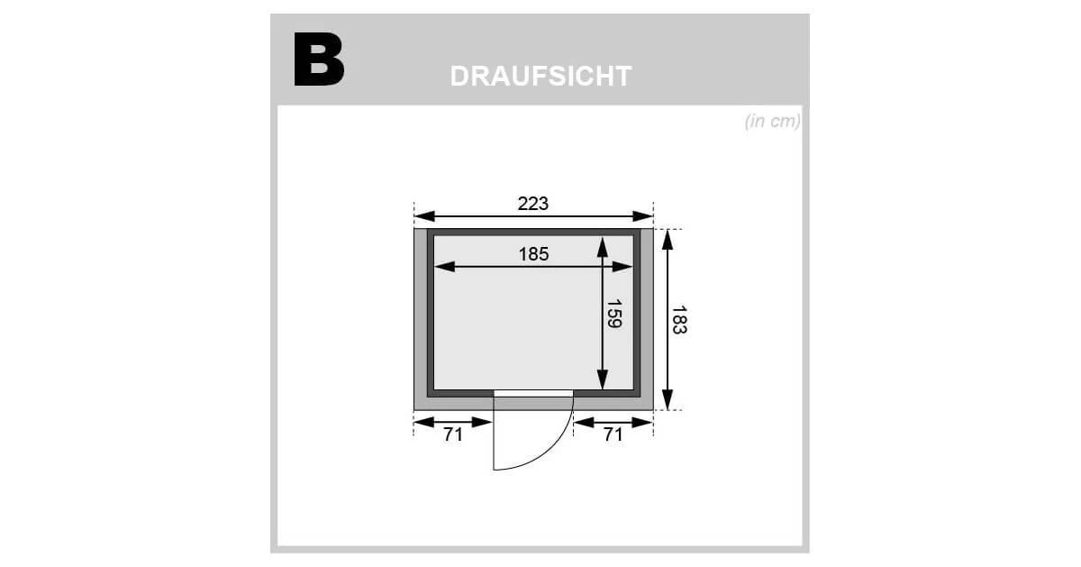 Karibu Sauna Adelina Mit Dachkranz + 9kW Saunaofen Mit Integrierter Steuerung – Bild 3