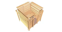 Karibu Sauna Adelina Mit Dachkranz + 9kW BIO-Kombiofen Mit Ext. Steuerung Easy